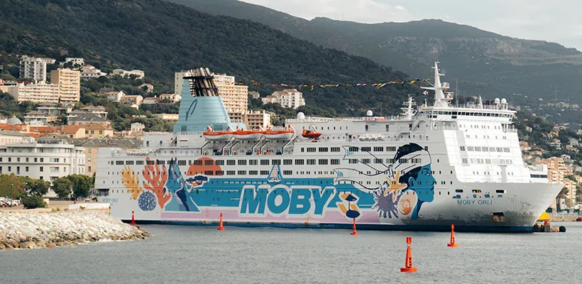 Bateau Moby Orli au port de Bastia en Corse Moby-orli-bastia-moby-lines Bateau Moby Orli amarré au port de Bastia en Corse